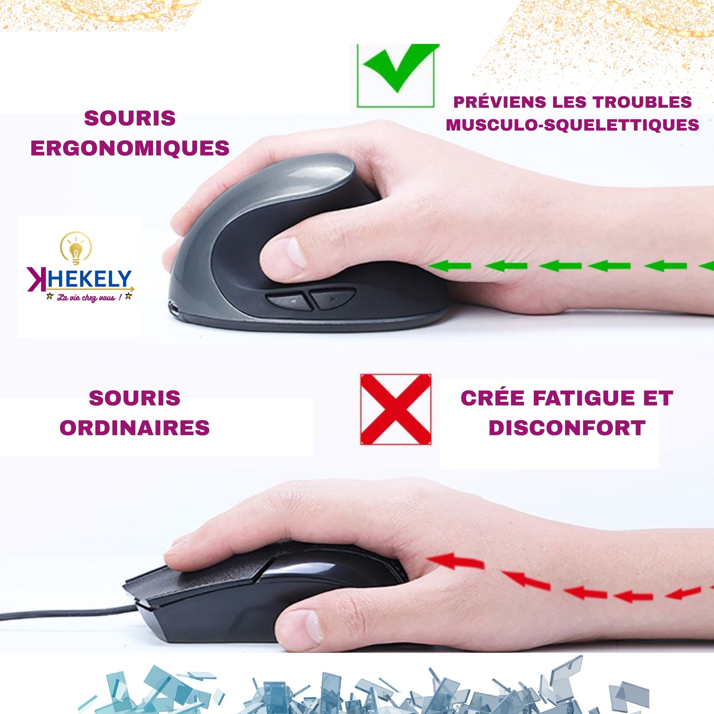 ⭐️⭐️⭐️⭐️⭐️ SOURIS ERGONOMIQUE SANS FIL, AVEC BLUEETOOTH, RECHARGEABLE DERNIÈRE GÉNÉRATION
